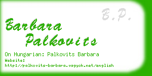 barbara palkovits business card